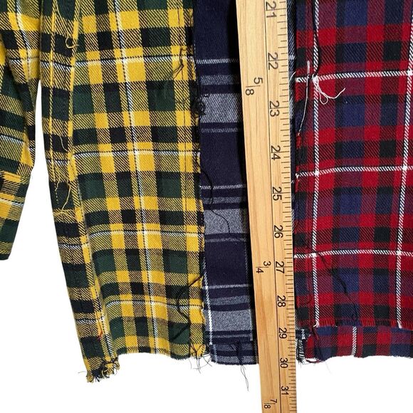 Fashion Nova Flannel Tunic Shirt S Multicolor Patchwork Plaid Grunge Hippie - Picture 4 of 7